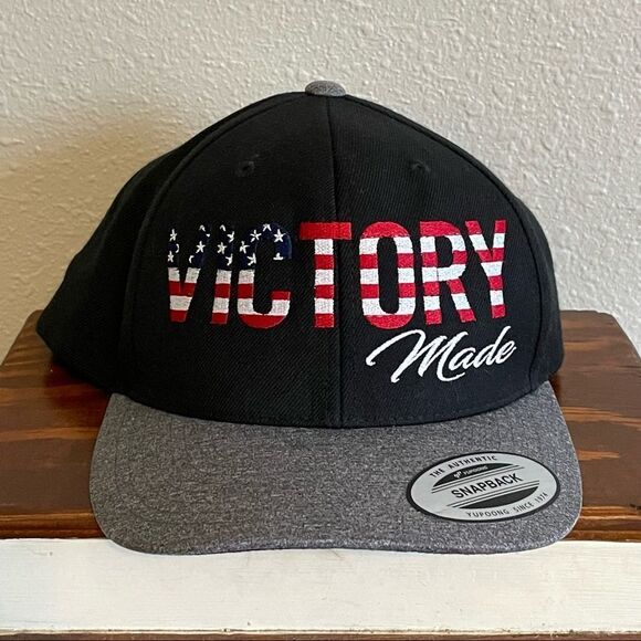 NWT Victory Made Patriot SnapBack Cap Hat Red White Blue and Black - Picture 2 of 9